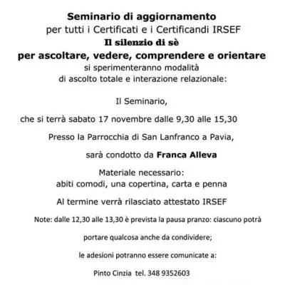 Seminario aggiornamento